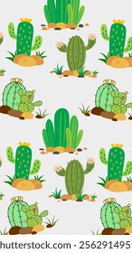 Cactus pattern background. Vector of Cactus icon. Perfect for textile, fabric, print, web, business, advertising, social media, many more. SSTKbackgrounds