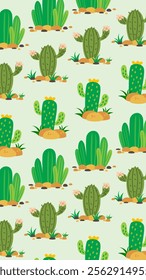 Cactus pattern background. Vector of Cactus icon. Perfect for textile, fabric, print, web, business, advertising, social media, many more. SSTKbackgrounds