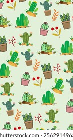 Cactus pattern background. Vector of Cactus icon. Perfect for textile, fabric, print, web, business, advertising, social media, many more. SSTKbackgrounds