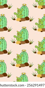 Cactus pattern background. Vector of Cactus icon. Perfect for textile, fabric, print, web, business, advertising, social media, many more. SSTKbackgrounds