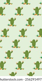 Cactus pattern background. Vector of Cactus icon. Perfect for textile, fabric, print, web, business, advertising, social media, many more. SSTKbackgrounds