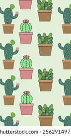 Cactus pattern background. Vector of Cactus icon. Perfect for textile, fabric, print, web, business, advertising, social media, many more. SSTKbackgrounds