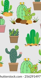 Cactus pattern background. Vector of Cactus icon. Perfect for textile, fabric, print, web, business, advertising, social media, many more. SSTKbackgrounds