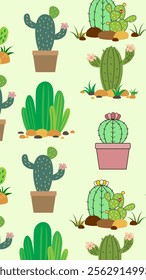 Cactus pattern background. Vector of Cactus icon. Perfect for textile, fabric, print, web, business, advertising, social media, many more. SSTKbackgrounds