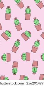 Cactus pattern background. Vector of Cactus icon. Perfect for textile, fabric, print, web, business, advertising, social media, many more. SSTKbackgrounds