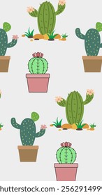 Cactus pattern background. Vector of Cactus icon. Perfect for textile, fabric, print, web, business, advertising, social media, many more. SSTKbackgrounds