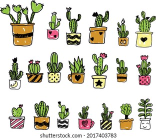 Cactus pattern design, Cactus drawing