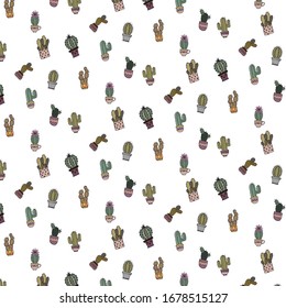 A lot of cactus. Pattern with out background