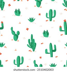 Cactus pattern. Seamless succulent print. Floral ornament