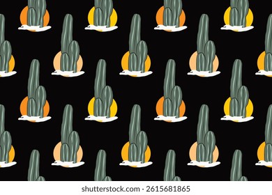 Cactus pattern, seamless vector pattern, cactus fabric pattern, natural style, suitable for various prints, scarves, clothing, cushions, packaging, water bottle pattern.