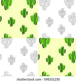 cactus pattern seamless pattern vector illustration
