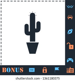 Cactus. Perfect icon with bonus simple icons