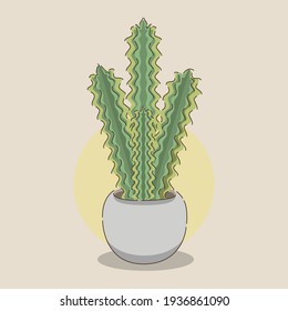 ilustración de fondo de cactus para planta adecuada para exteriores e interiores