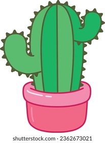 Cactus, plant, cacti, pink, green, pink pot, planter, desert plant, cute, Mexico, inflated, secculent, house plant, cartoon