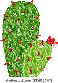 Cactus Plant (Felt-Tip) vector shape design 04