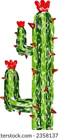 Kaktus Plant (Felt-Tip), Vektordesign 12
