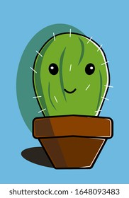 cactus plant flat icon. vector illustration 