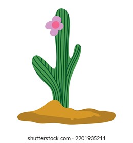 cactus plant and flower icon