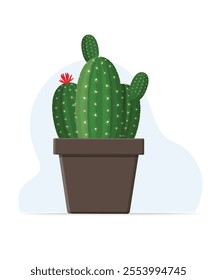 Cactus plant in flower pot stock illustration