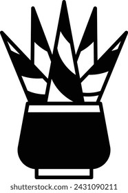 Cactus Plant glyph and line vector illustration