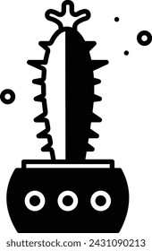 Cactus Plant glyph and line vector illustration