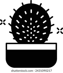 Cactus Plant glyph and line vector illustration