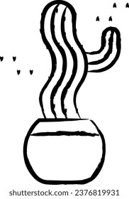 Cactus Plant hand drawn vector illustration