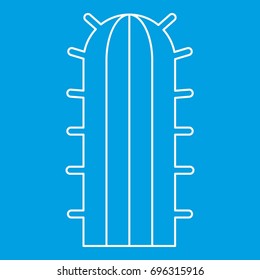 Cactus plant icon blue outline style isolated vector illustration. Thin line sign