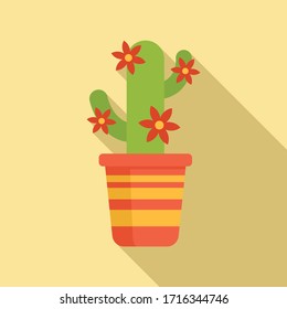 Cactus plant icon. Flat illustration of cactus plant vector icon for web design