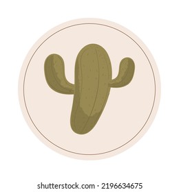 cactus plant icon isolated flat