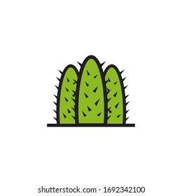 Cactus plant icon logo design vector template