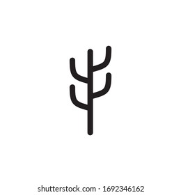 Cactus plant icon logo design vector template