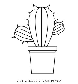 Cactus plant icon. Outline illustration of cactus plant vector icon for web