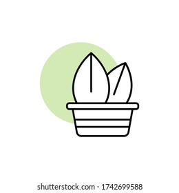 Cactus, plant icon. Simple line, outline vector elements of flora with green circle for ui and ux, website or mobile application