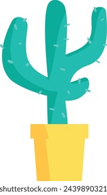 Cactus plant icon. Vector with transparent
background, of a green cactus in a clay pot.
Plants for the interior of the house and for
the garden, cultivation of ornamental
plants. Cactus vector 