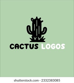 Design-Idee des Kakteen-Logos, Vektorgrafik, Symbol für das Kakteen-Logo