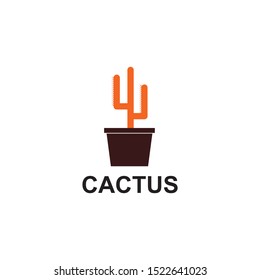 Cactus plant logo design inspiration vector illustration template