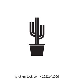 Cactus plant logo design inspiration vector illustration template