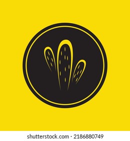 cactus plant logo illustration design on yellow background