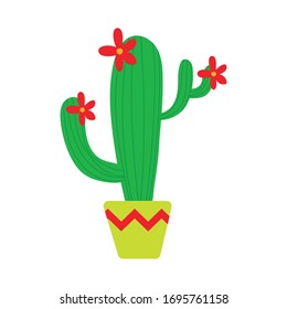 cactus plant mexican culture fill style icon vector illustration design