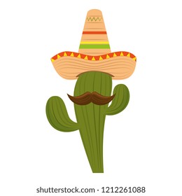 cactus plant with mexican hat and mustache