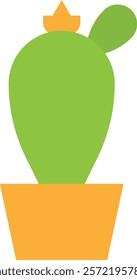 Cactus Plant Nature Icon Vector Flat Illustration