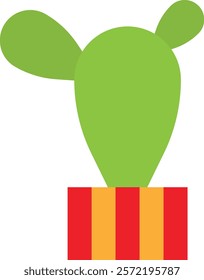 Cactus Plant Nature Icon Vector Flat Illustration