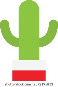 Cactus Plant Nature Icon Vector Flat Illustration