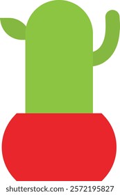 Cactus Plant Nature Icon Vector Flat Illustration