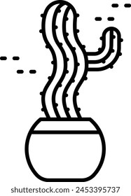 Cactus Plant outline icon vector illustration