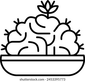 Cactus Plant outline icon vector illustration