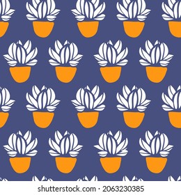 Cactus plant pattern for textile, pastel delicate greenery color