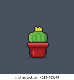 cactus plant in pixel style