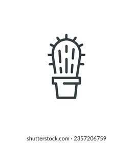 Cactus plant pot garden icon, vector illustration